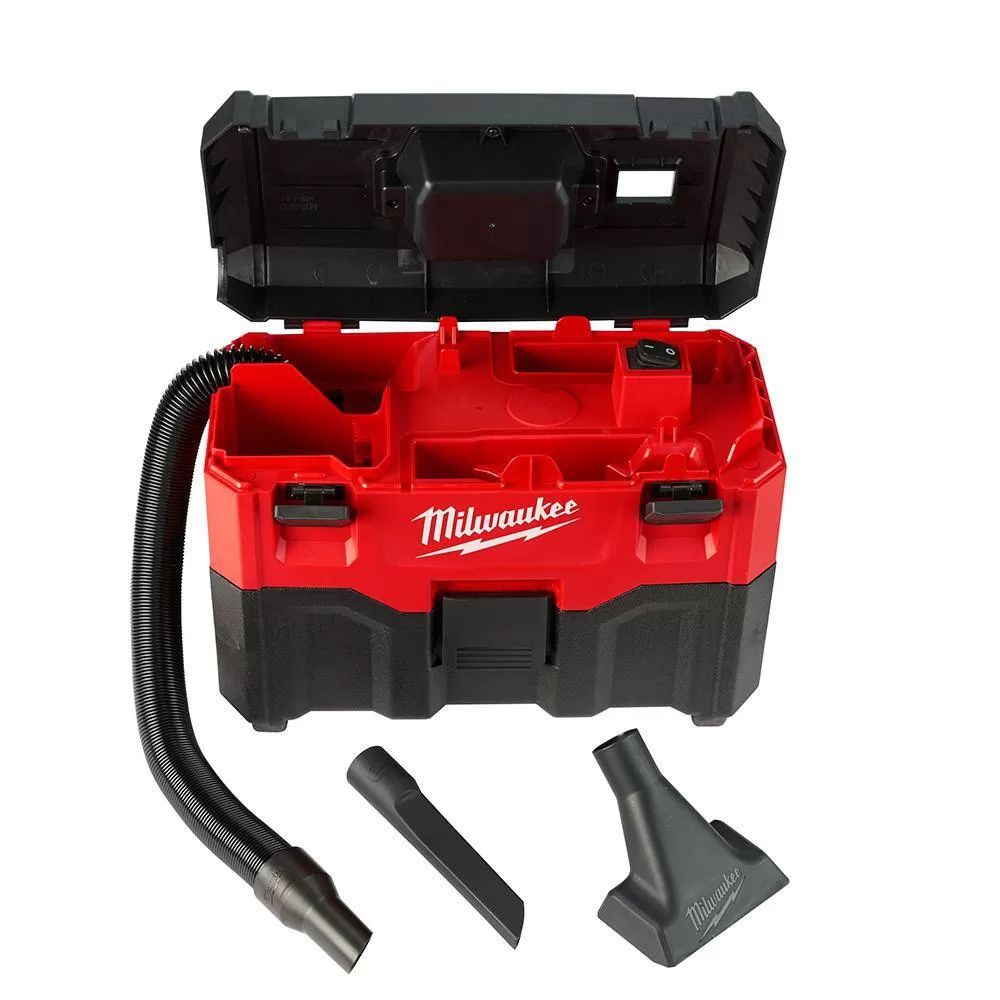 Milwaukee 0880-20-48-11-1837 M18 18-Volt 2 Gal. Lithium-Ion Cordless Wet/Dry Vacuum with 2 M18 HIGH OUTPUT 3.0 Ah Batteries