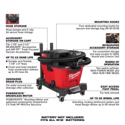 Milwaukee 0910-20-49-90-2035-49-90-2023 M18 FUEL 6 Gal. Cordless Wet/Dry Shop Vacuum