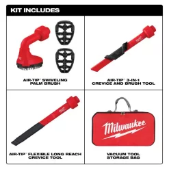Milwaukee 0970-20-49-90-2019A M18 FUEL PACKOUT Cordless 2.5 Gal. Wet/Dry Vacuum with AIR-TIP 1-1/4 in. - 2-1/2 in. (4-Piece) Automotive Kit