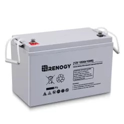 Renogy BATT-AGM12-100 Deep Cycle AGM Battery 12-Volt 100Ah Safe Charge Most Home Appliances for RV, Off-Grid Solar System, Maintenance-Free