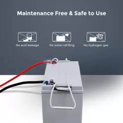 Renogy BATT-AGM12-100 Deep Cycle AGM Battery 12-Volt 100Ah Safe Charge Most Home Appliances for RV, Off-Grid Solar System, Maintenance-Free