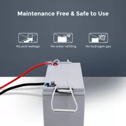 Renogy RBT100AGM12B Deep Cycle AGM Battery 12-Volt 100Ah w/ Box Safe Charge Most Home Appliances for Off-Grid Solar System, Maintenance-Free