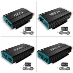 Renogy RNG-INVT-2000-12V-P2 2000-Watt Pure Sine Wave Inverter 12V DC to 120V AC Converter for Off-Grid Solar Power w/ Built-in 5V/2.1A USB Port