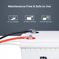 Renogy BATT-AGM12-200 Deep Cycle AGM Battery 12-Volt 200Ah Safe Charge Most Home Appliances for RV, Off-Grid Solar System, Maintenance-Free