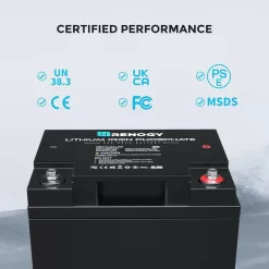 Renogy RBT2425LFP-US 24-Volt 25Ah LiFePO4 Deep Cycle Lithium Battery, Over 2000 Cycles, Backup Power Perfect for Off-Grid