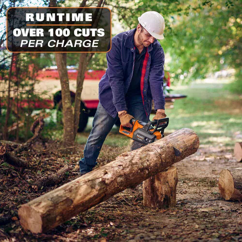 RIDGID R01101K 18V Brushless 12 in. Electric Battery Chainsaw with 6.0 Ah MAX Output Battery and Charger