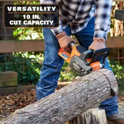 RIDGID R01101K 18V Brushless 12 in. Electric Battery Chainsaw with 6.0 Ah MAX Output Battery and Charger