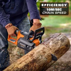 RIDGID R01101K 18V Brushless 12 in. Electric Battery Chainsaw with 6.0 Ah MAX Output Battery and Charger