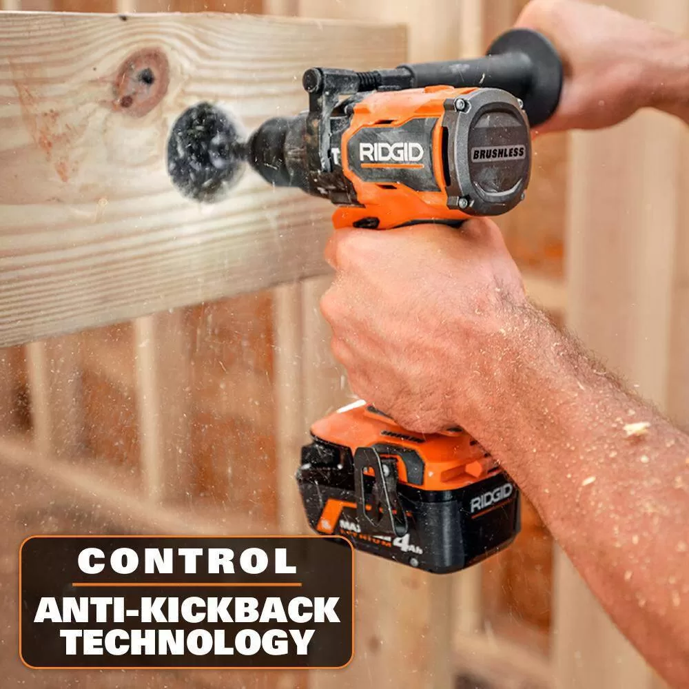 RIDGID R861152B 18V Brushless Cordless 1/2 in. High Torque Hammer Drill/Driver (Tool Only)
