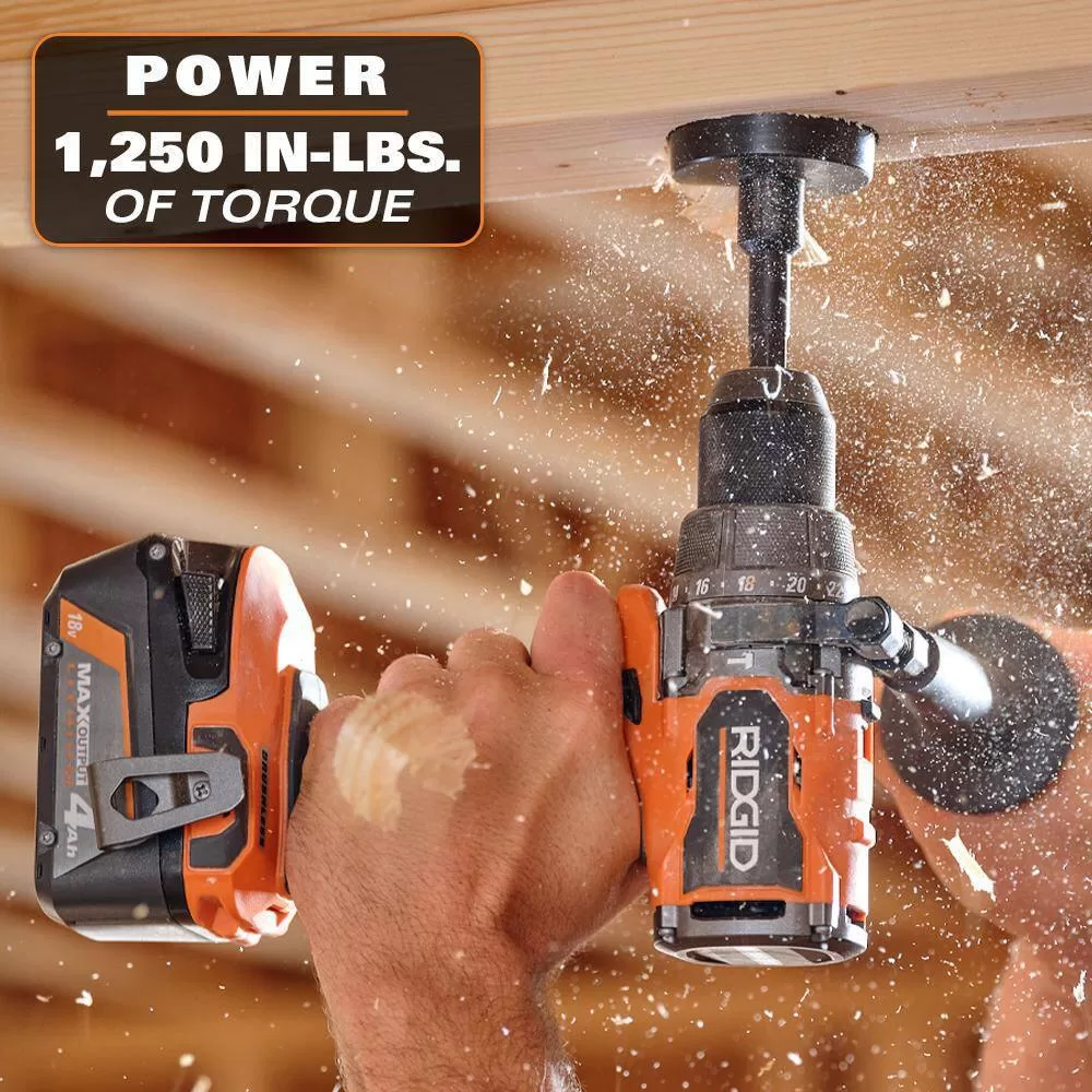 RIDGID R861152B 18V Brushless Cordless 1/2 in. High Torque Hammer Drill/Driver (Tool Only)