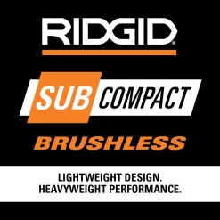 RIDGID R8723K-AC8400802 18V SubCompact Brushless Cordless Impact Driver Kit with 2.0 Ah Battery, Charger, and Extra 2.0 Ah Battery