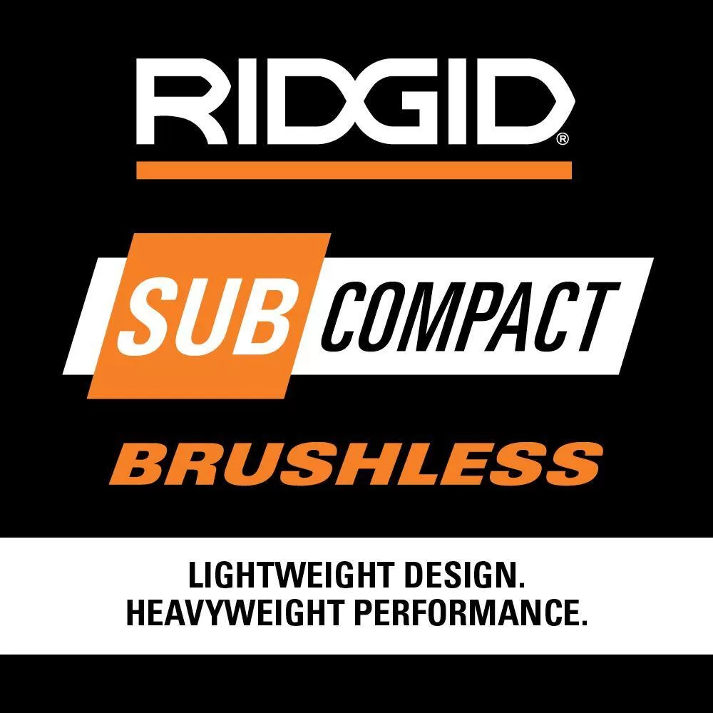 RIDGID R8723K-AC8400802 18V SubCompact Brushless Cordless Impact Driver Kit with 2.0 Ah Battery, Charger, and Extra 2.0 Ah Battery