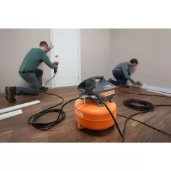 RIDGID R350RHF-OF60150HB 6 Gal. Portable Electric Pancake Air Compressor with Pneumatic 21-Degree 3-1/2 in. Round Head Framing Nailer
