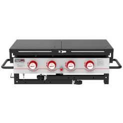 Royal Gourmet GB4000F 36 in. 4-Burner Propane BBQ Grill in Black Flat Top Gas Griddle with Top Cover Lid, for Large Outdoor Camping