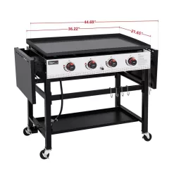 Royal Gourmet GB4002 4-Burner 36 in. Flat Top Propane Griddle Gas Grill for Outdoor Events, Camping and BBQ