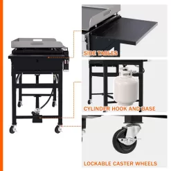 Royal Gourmet GB4003 36 in. 4-Burner Flat Top Gas Grill Griddle Liquid Propane Outdoor Griddle Station, 52,000 BTU in Black