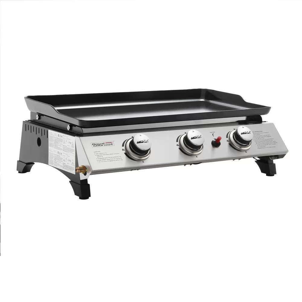 Royal Gourmet PD1300 Portable 3-Burner Built-in Propane Gas Grill in Stainless Steel