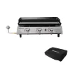 Royal Gourmet PD1302 3-Burner 26,400-BTU Portable Gas Grill in Silver with Griddle Flat Top for Outdoor Camping, Tailgating, Picnics
