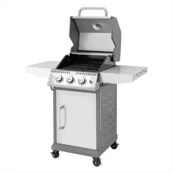 Royal Gourmet GG3001S Stainless Steel 3-Burner Propane Gas Grill, 25,500 BTU Cabinet Style Cas Grill with Side Tables