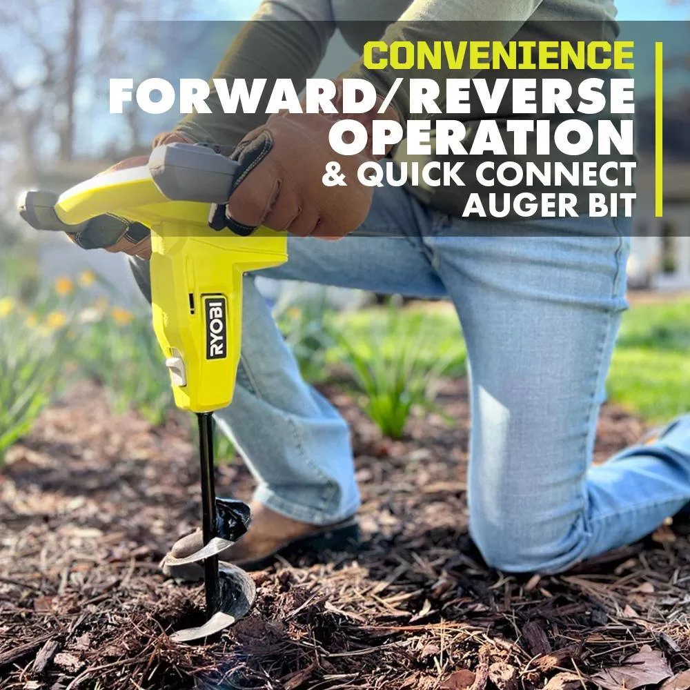 RYOBI P29016BTL ONE+ 18V Cordless Earth Auger with 3 in. Bit (Tool Only)