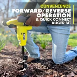 RYOBI P29160 ONE+ 18V Cordless Earth Auger with 3 in. Bit, 2.0 Ah Battery and Charger