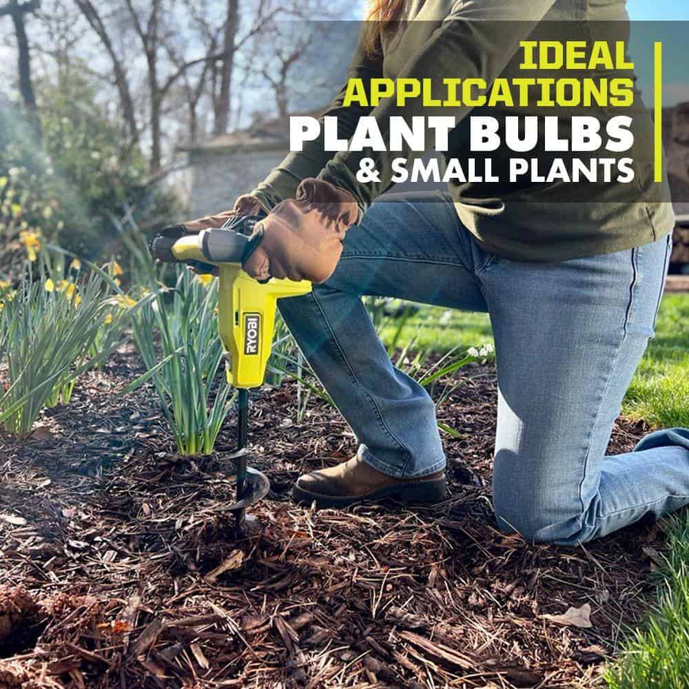 RYOBI P29160 ONE+ 18V Cordless Earth Auger with 3 in. Bit, 2.0 Ah Battery and Charger