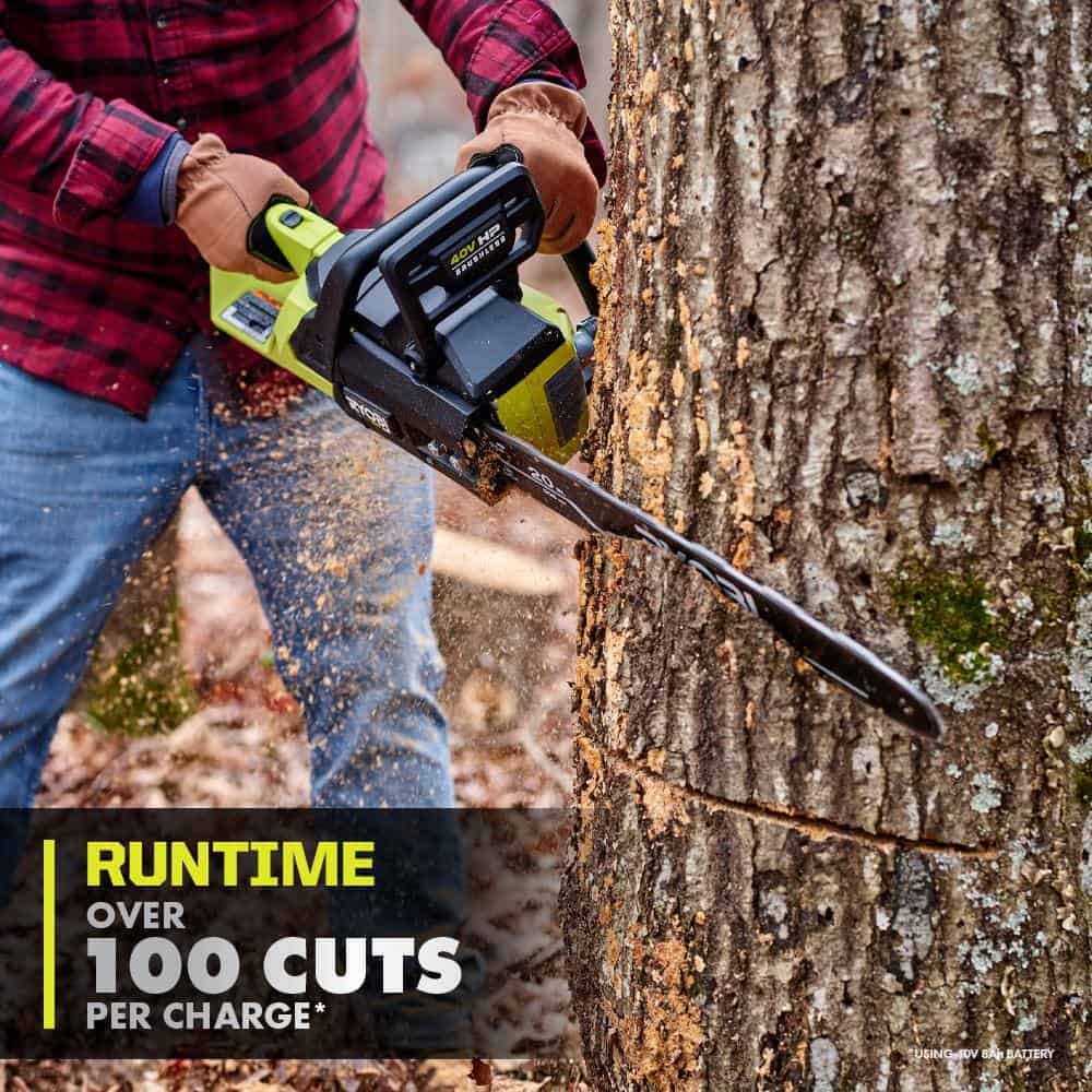 RYOBI RY405011BTL 40V HP Brushless 20 in. Battery Chainsaw (Tool-Only)