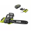 RYOBI RY40550 40V HP Brushless 16 in. Battery Chainsaw with 4.0 Ah Battery and Charger