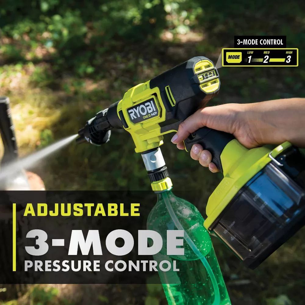 RYOBI RY121860K ONE+ HP 18-Volt Brushless EZClean 600 PSI 0.7 GPM Cordless Electric Power Cleaner w/ 4.0Ah Battery, Charger, Accessories