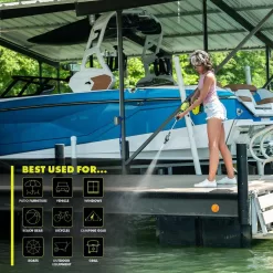 RYOBI RY121860K ONE+ HP 18-Volt Brushless EZClean 600 PSI 0.7 GPM Cordless Electric Power Cleaner w/ 4.0Ah Battery, Charger, Accessories