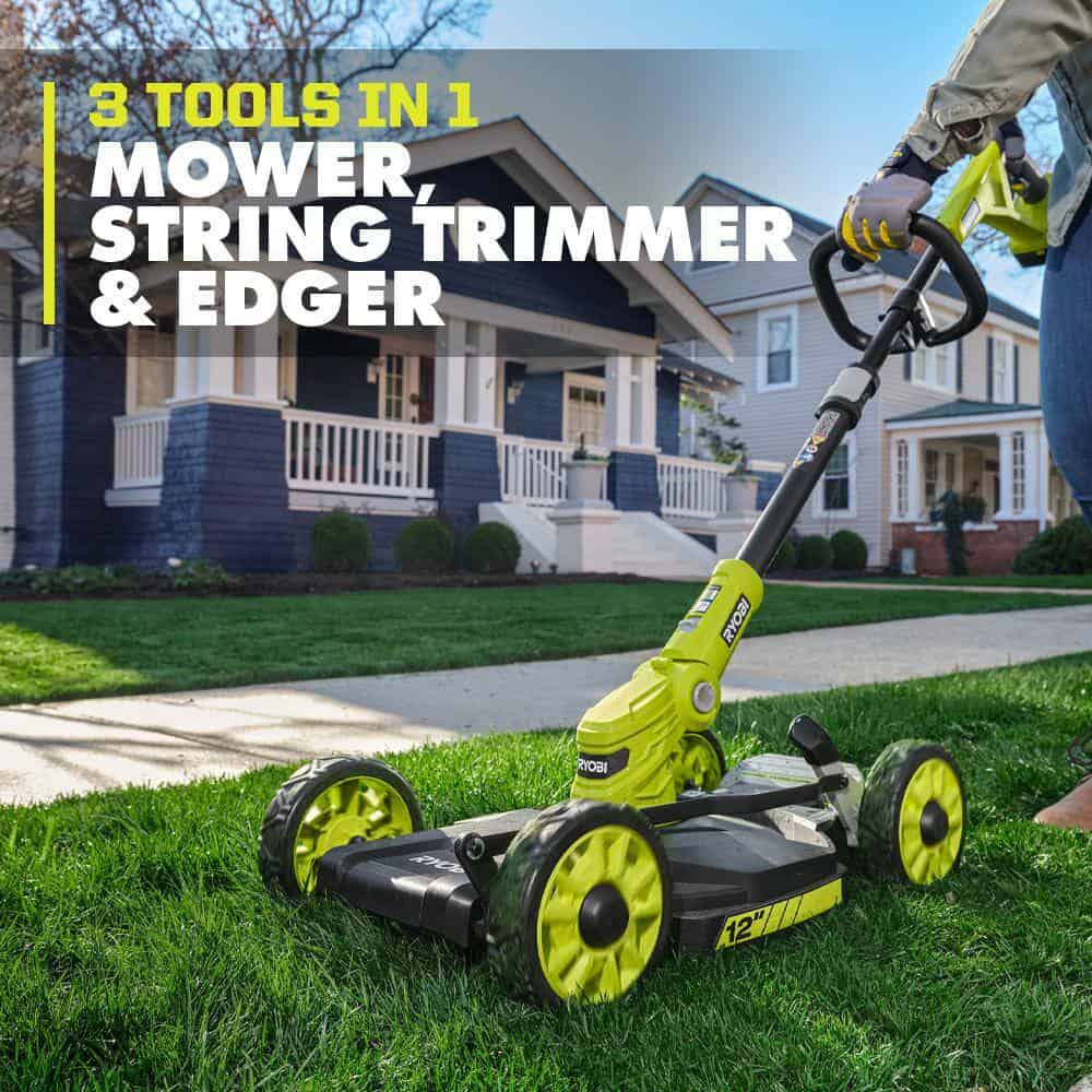 RYOBI P20160 ONE+ 18V 12 in. Cordless Mower with 4.0 Ah Battery and Charger
