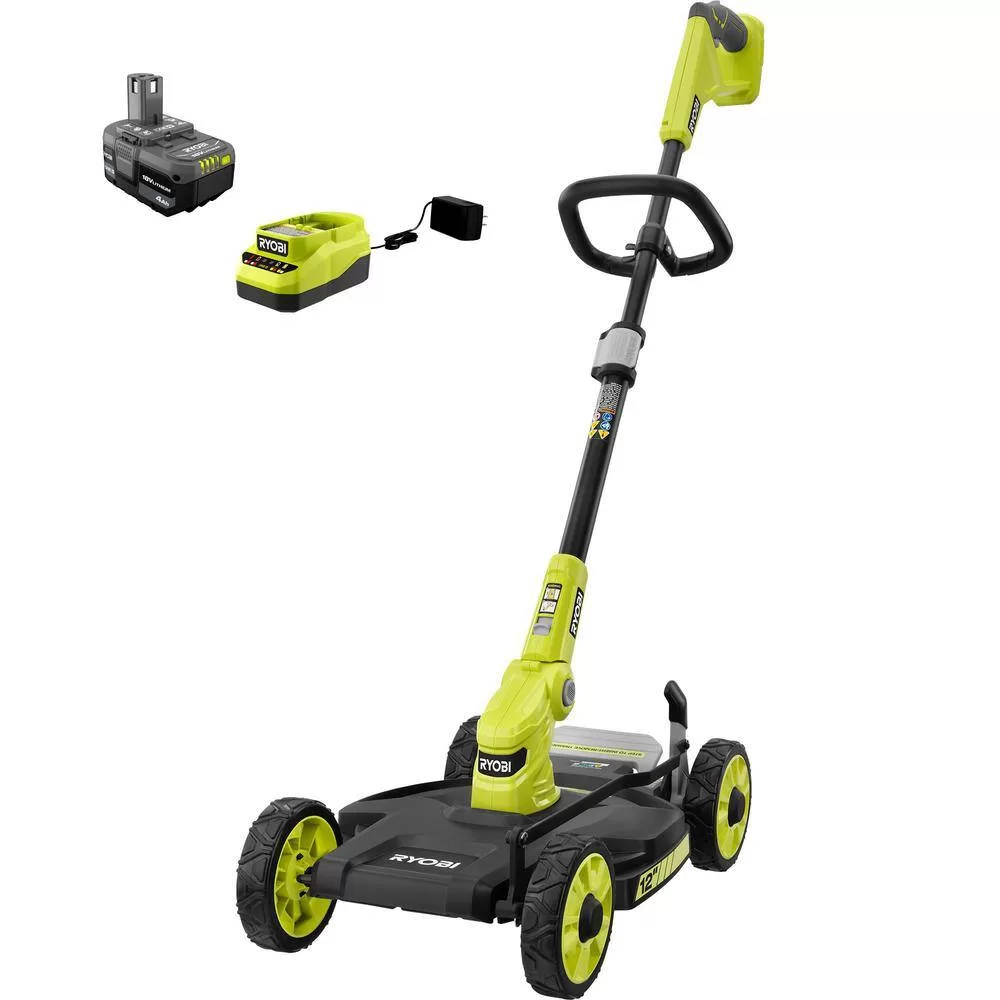 RYOBI P20160 ONE+ 18V 12 in. Cordless Mower with 4.0 Ah Battery and Charger
