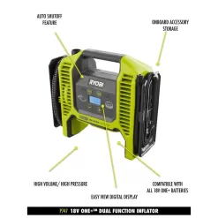 RYOBI P747 ONE+ 18V Cordless Dual Function Inflator/Deflator