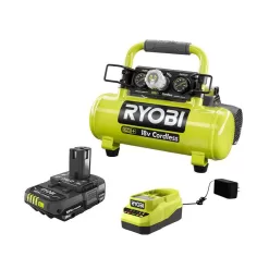 RYOBI P739-PSK005 ONE+ 18V Cordless 1 Gal. Portable Air Compressor and 2.0 Ah Compact Battery and Charger Starter Kit