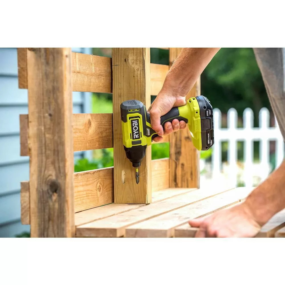 RYOBI PCL235K2 ONE+ 18V Cordless 1/4 in. Impact Driver Kit with (2) 1.5 Ah Batteries and Charger