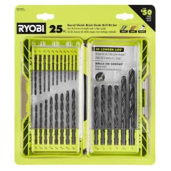 RYOBI PSBRA02B-A972501 ONE+ HP 18V Brushless Cordless Compact 3/8 in. Right Angle Drill (Tool Only) w/ 25-Piece Black Oxide Drill Bit Set