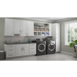 Hampton Bay KCSB36-SW Hampton 36 in. W x 24 in. D x 34.5 in. H Ready to Assemble Corner Sink Base Kitchen Cabinet in Satin White without Shelf