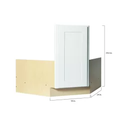 Hampton Bay KCSB36-SW Hampton 36 in. W x 24 in. D x 34.5 in. H Ready to Assemble Corner Sink Base Kitchen Cabinet in Satin White without Shelf