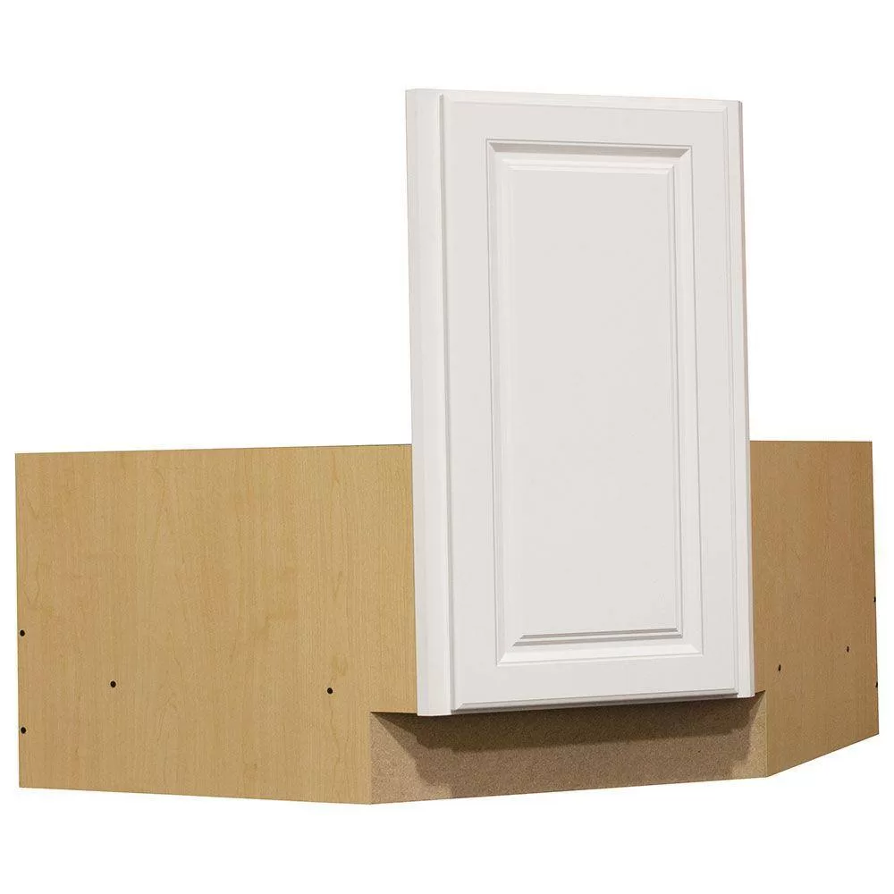 Hampton Bay KCSB36-SW Hampton 36 in. W x 24 in. D x 34.5 in. H Ready to Assemble Corner Sink Base Kitchen Cabinet in Satin White without Shelf