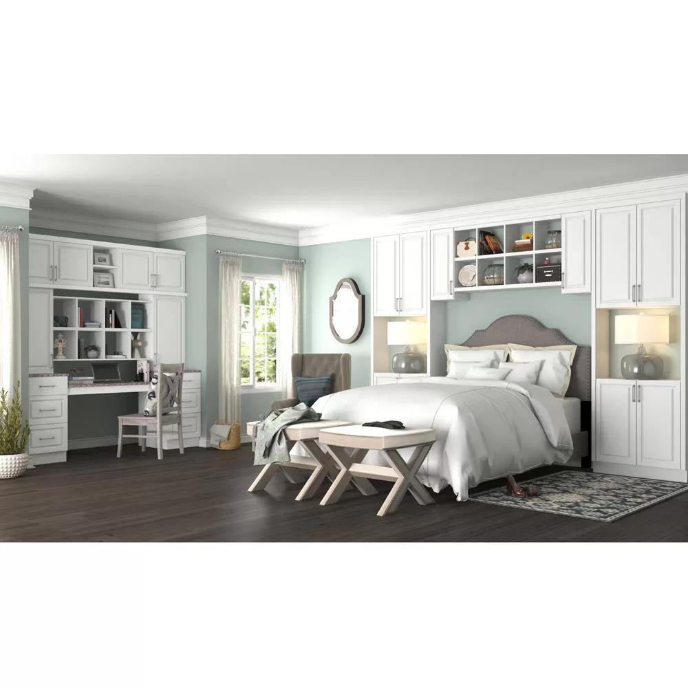 Hampton Bay KCSB36-SW Hampton 36 in. W x 24 in. D x 34.5 in. H Ready to Assemble Corner Sink Base Kitchen Cabinet in Satin White without Shelf