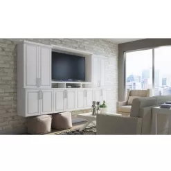 Hampton Bay KCSB36-SW Hampton 36 in. W x 24 in. D x 34.5 in. H Ready to Assemble Corner Sink Base Kitchen Cabinet in Satin White without Shelf