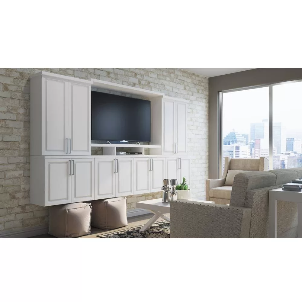 Hampton Bay KCSB36-SW Hampton 36 in. W x 24 in. D x 34.5 in. H Ready to Assemble Corner Sink Base Kitchen Cabinet in Satin White without Shelf