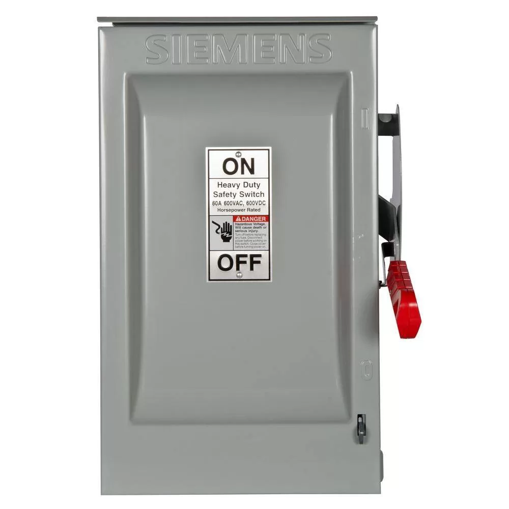 Siemens HNF362R Heavy Duty 60 Amp 600-Volt 3-Pole Outdoor Non-Fusible Safety Switch