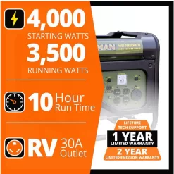 Sportsman 806724 4,000-Watt/3,500-Watt Recoil Start Gasoline Powered Portable Generator