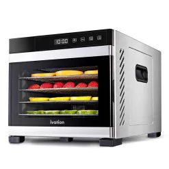Ivation 6 Stainless Steel Tray Food Dehydrator For Snacks, Fruit and Beef Jerky