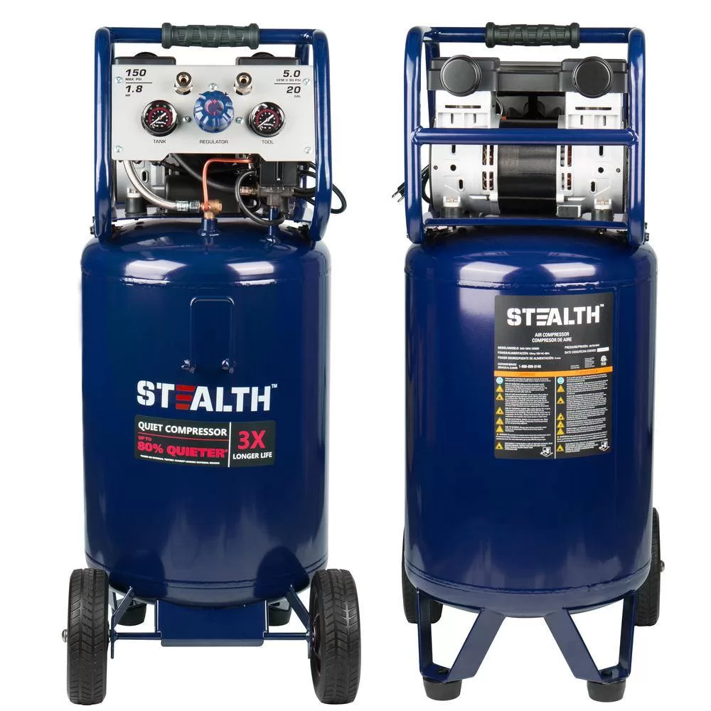 Stealth SAQ-12018 Professional 20 Gal. 150 PSI 2 Portable Vertical Electric Air Compressor