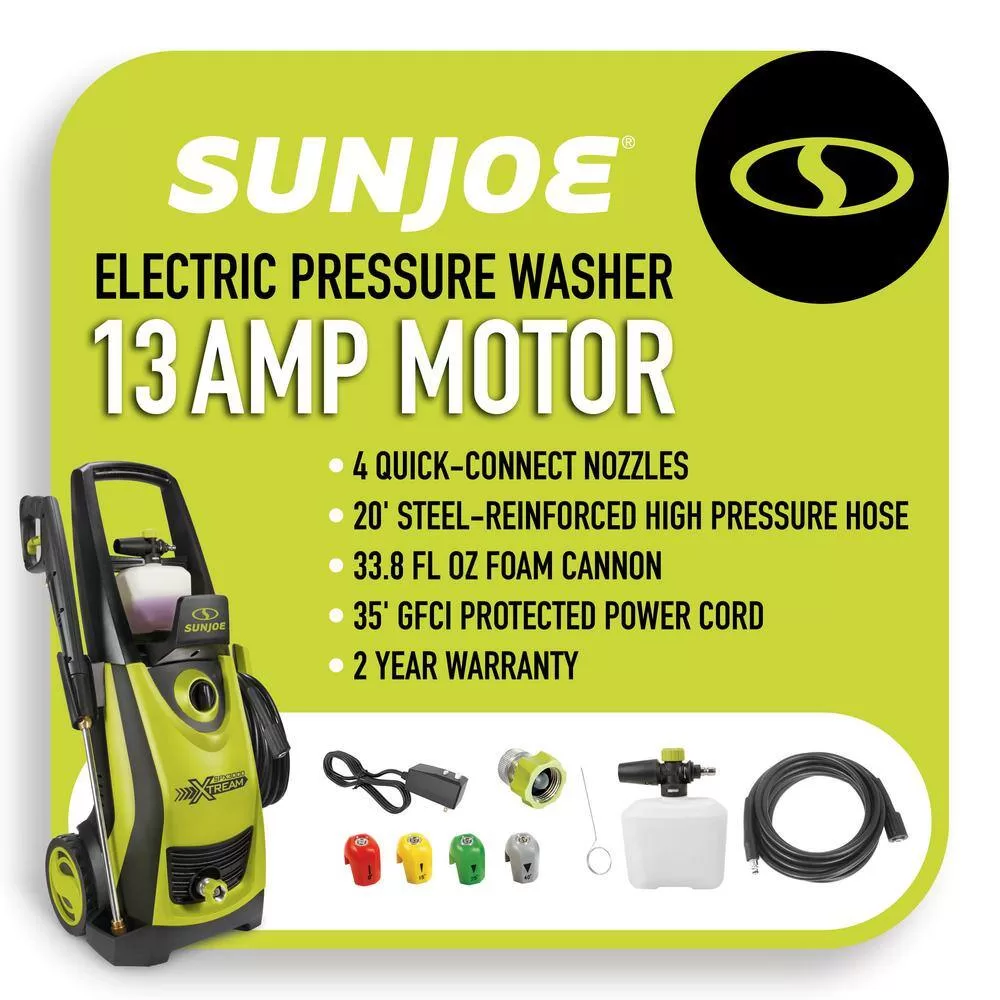 Sun Joe SPX3000-XT 1700 PSI 1.2 GPM 13 Amp Cold Water Xtream Clean Corded Electric Pressure Washer