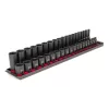 TEKTON SID91211 3/8 in. Drive 6-Point Impact Socket Set (38-Piece) (6-24 mm) with Rails
