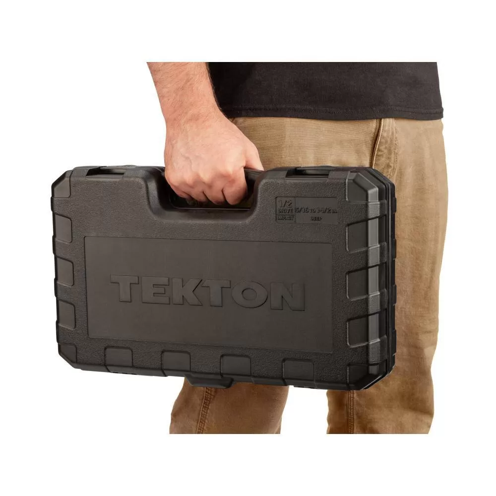 TEKTON SID92306 1/2 in. Drive Deep 6-Point Impact Socket Set, 21-Piece (5/16 in. -1-1/2 in.)