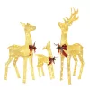VEIKOUS PG0403-01-1 4.5 ft. 3D Warm White LED Reindeer Family Christmas Holiday Yard Decoration, Gold